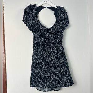 La Hearts Ditsy Floral Print BacklessDress